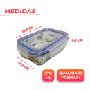 Kit 3 / 5 ou 10 Potes Vidro Hermético mantimentos marmita 370ml - Pote Hermético - Oliver Home