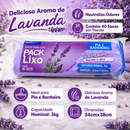 Pack Saco de Lixo Lavanda Pia e Banheiro 34x38cm Neutraliza Odores Material Resistente